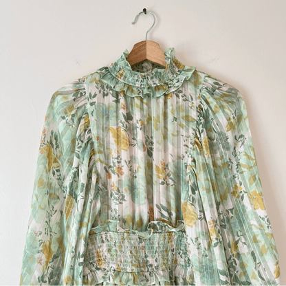 Free People x Elliatt Ophelia Playsuit Romper Floral Size Medium Mint Green