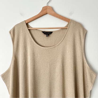 Ming Wang Metallic Gold Shimmer Tank Shell Top Plus Size 3X
