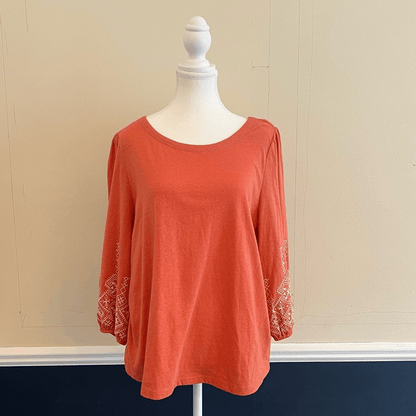 Soft Surroundings Embroidered Parisian Poet Top Size Large