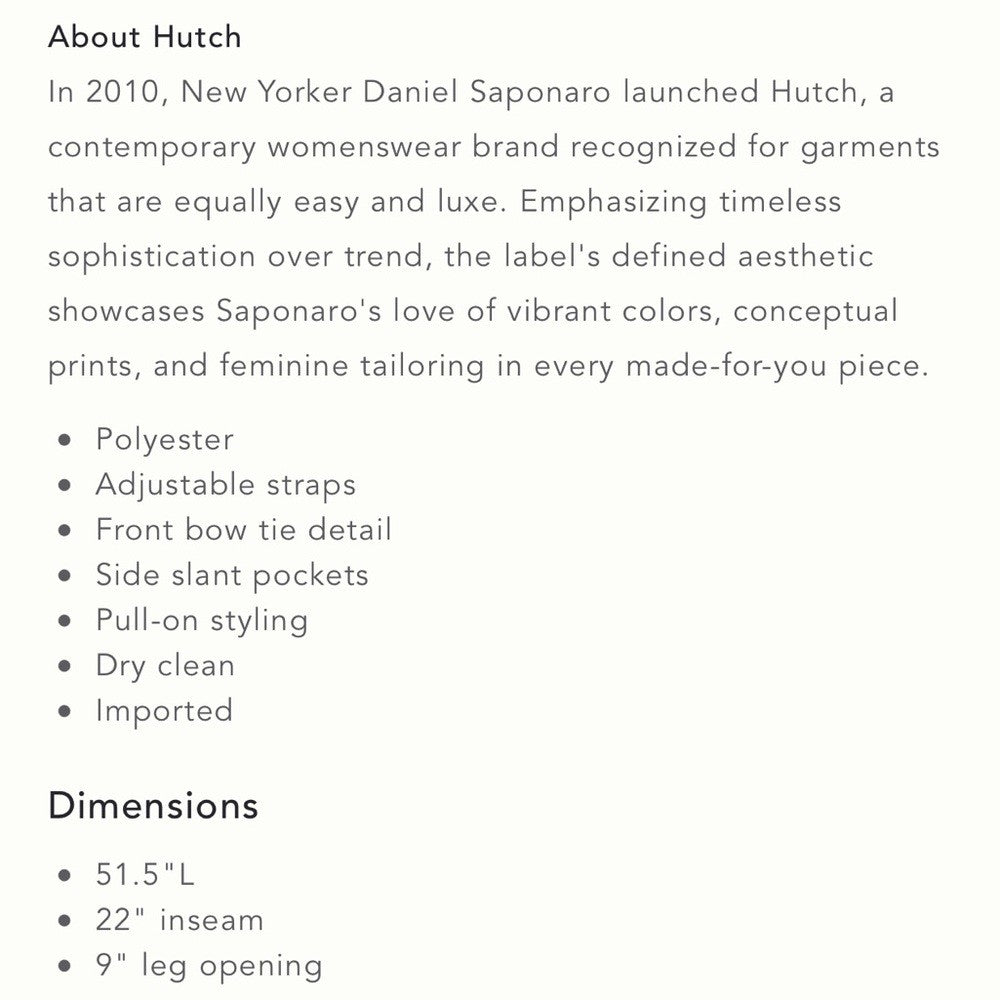 Anthropologie Hutch Satin Bow-Tie Jumpsuit NEW Size Medium