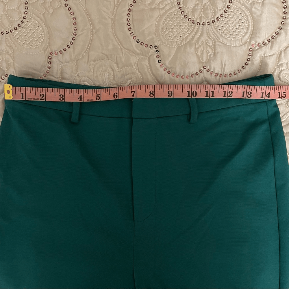 Anthropologie Flat White Flare Pants in Green NEW Size Medium
