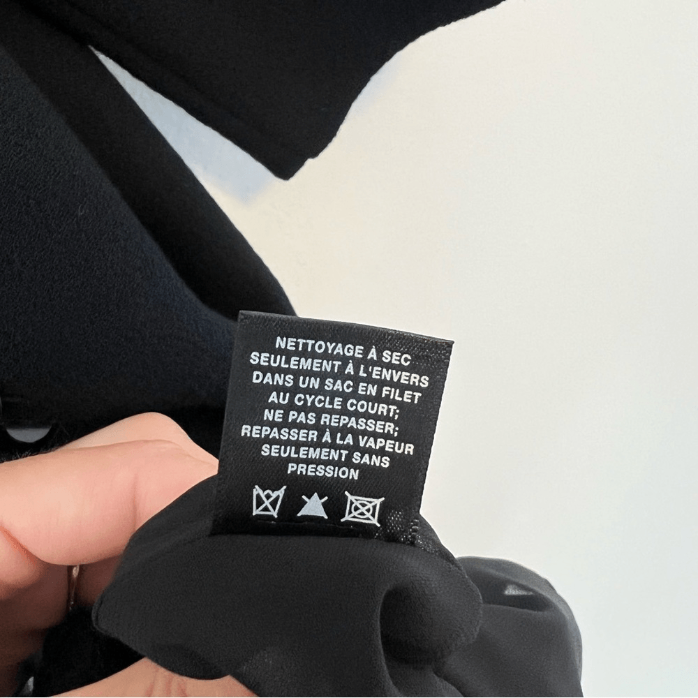 Lafayette 148 New York Giovanetta Embellished Black Dress Wool Size M