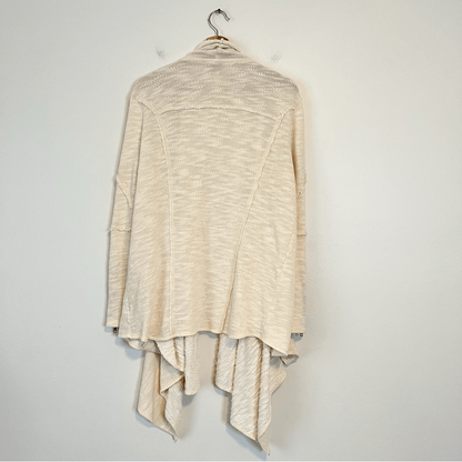 Free People In the Loop Open Front Cardigan in Cream Size Small