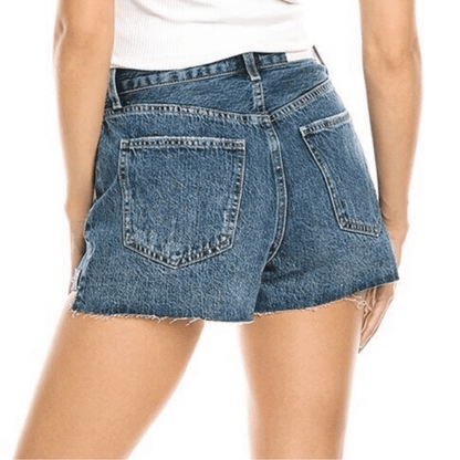 Pistola Kylee Luna Relaxed High Rise Cuffed Distressed Denim Jean Shorts Size 26