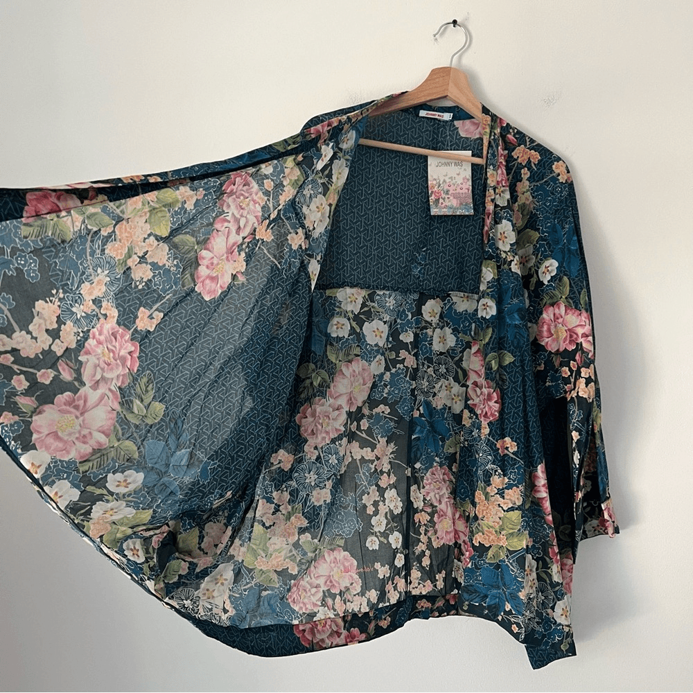 Johnny Was Cardi Timmie Print Floral Kimono Top NEW Plus Size 2X