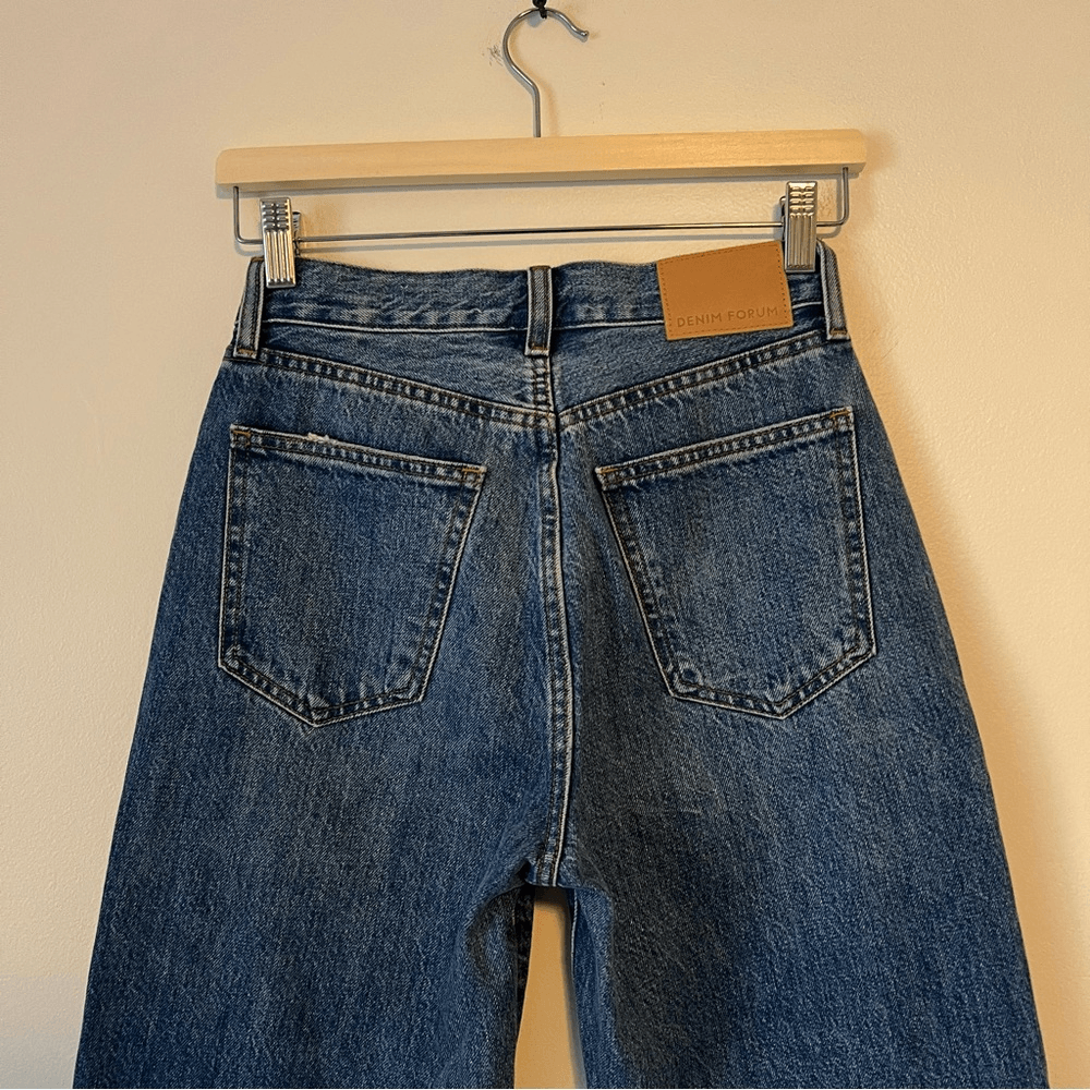Aritzia Denim Forum The Farrah High Rise Wide Leg Jeans Medium Wash Size 24