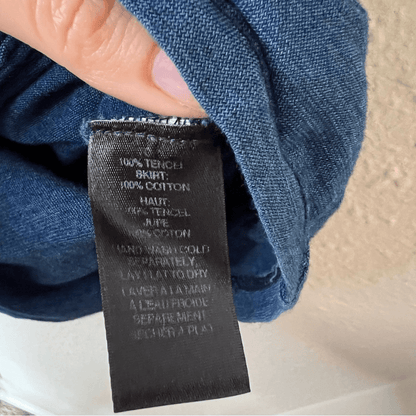 Anthropologie Amadi Denim Chambray Sandy Tuck Dress Size Medium