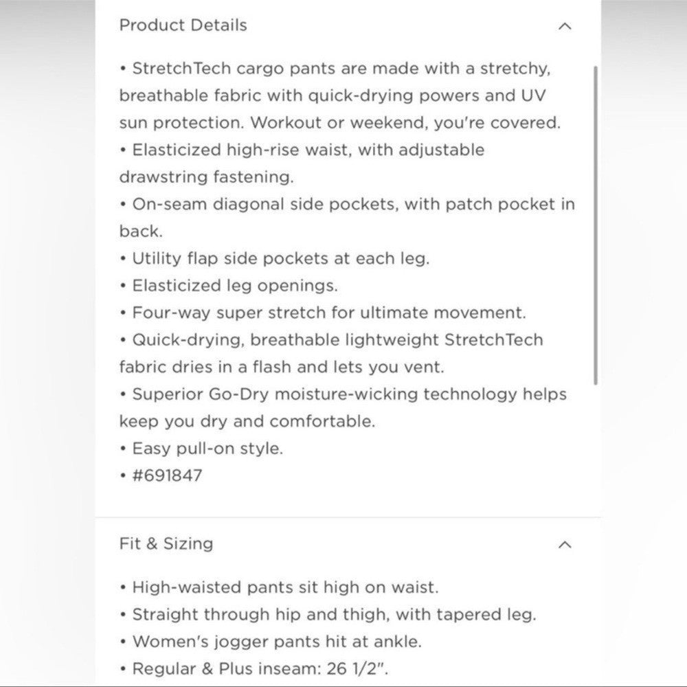 Old Navy High-Waisted StretchTech Cargo Active Jogger Pants NEW Plus Size 2X