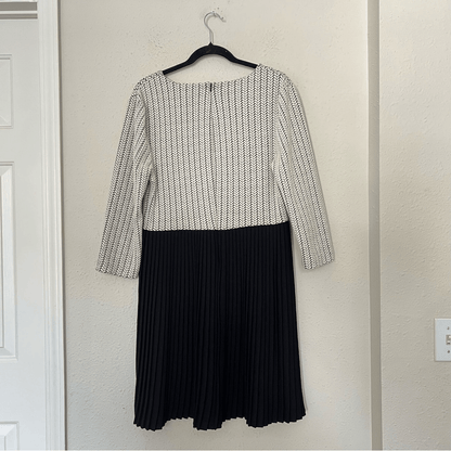 Ganni Anthropologie Jacquard Jersey Knife Pleated Dress Size Large