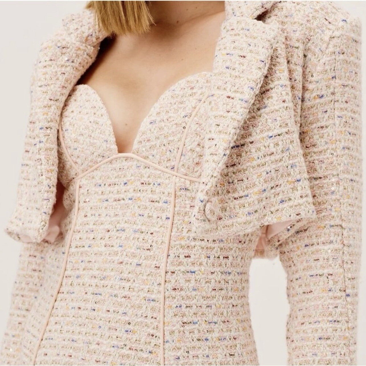 For Love & Lemons Dionne Cropped Blazer in Carnation NEW Size XS (BLAZER ONLY)