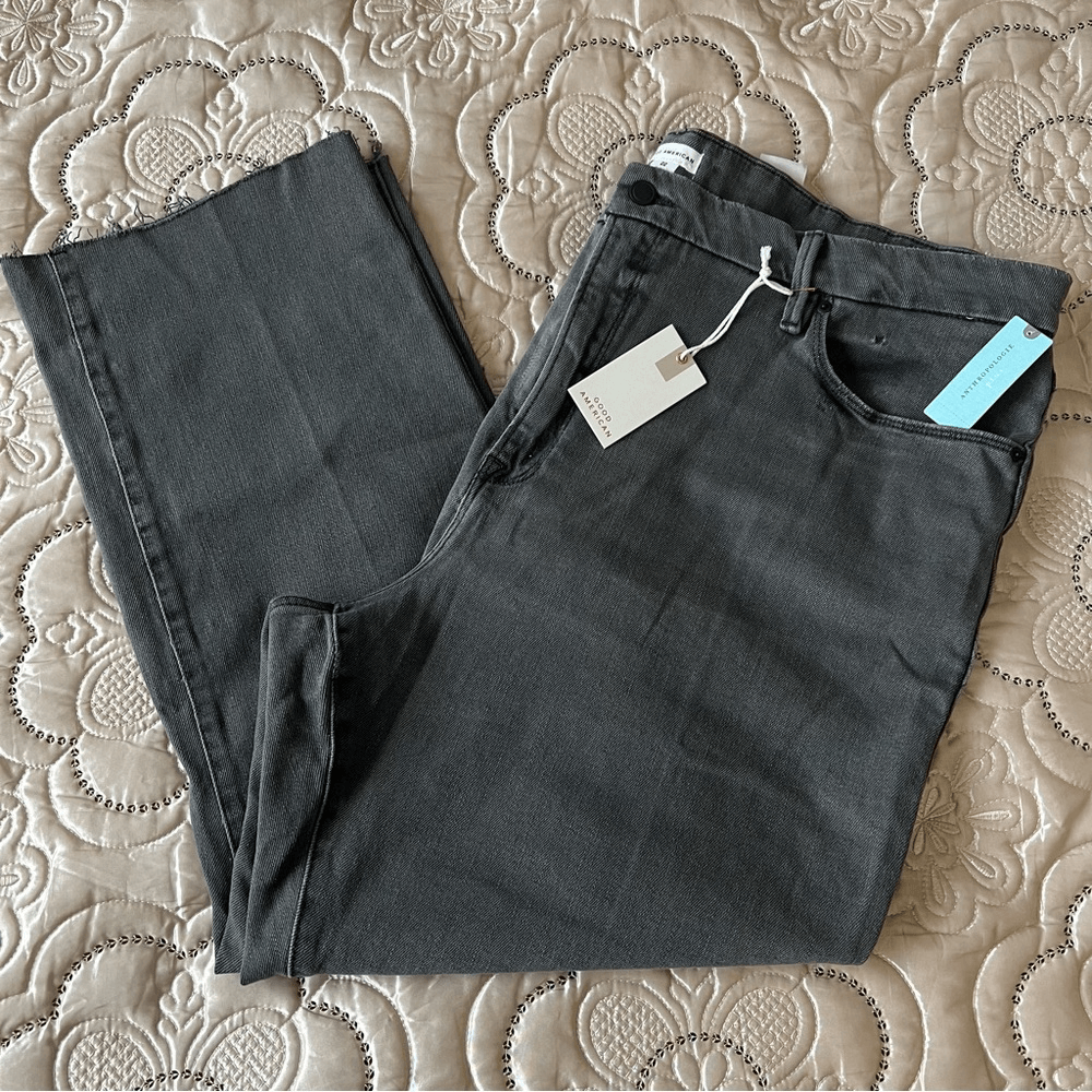 Anthropologie Good American Curve High-Rise Straight Jeans NEW Plus Size 22
