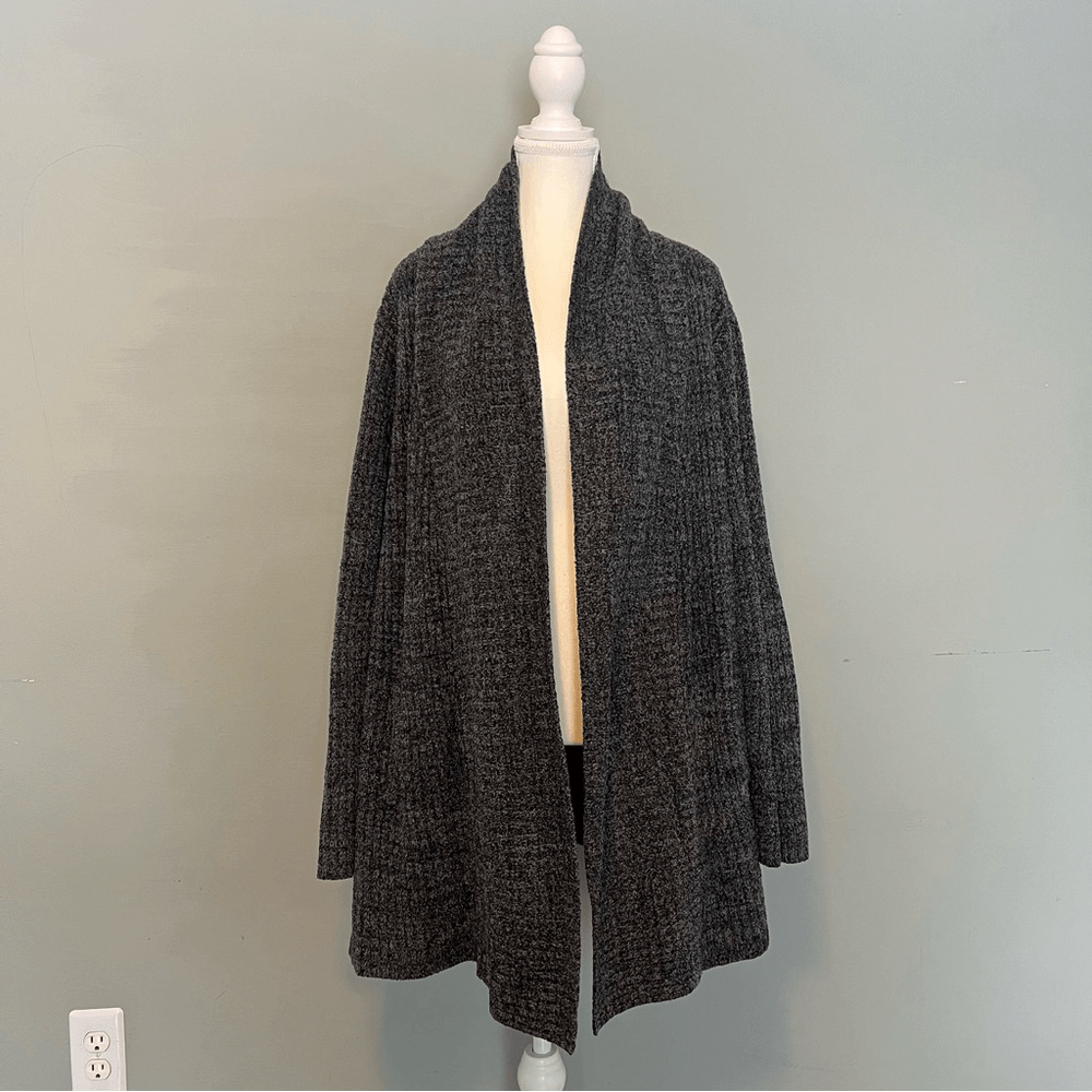 Barefoot Dreams Cozychic Lite Cardigan Pus Size 3X in Charcoal Gray STYLE 494
