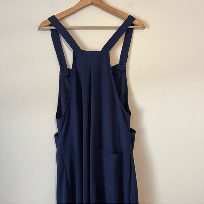 HALARA Waffle Casual Wide Leg Overalls Jumpsuit NEW Size Medium Navy Blue