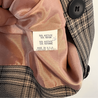 Vintage Talbots Plaid Collarless Blazer Size 4 Academia Career Office
