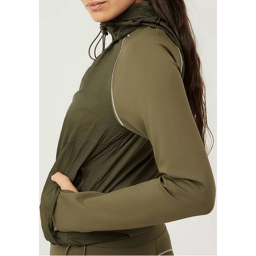 Outdoor Voices Frostknit Pullover Hoodie in Olive Green NEW Size Small