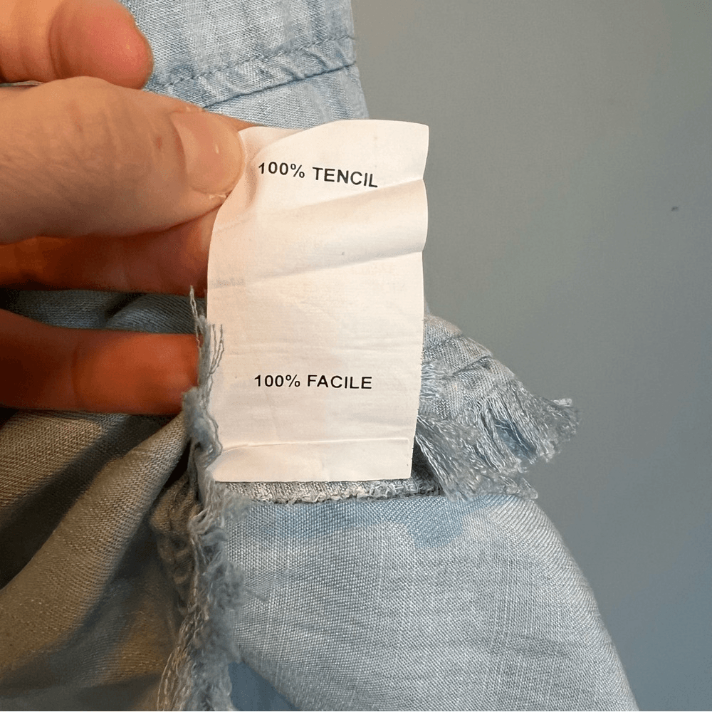 Ramy Brook Esie Chambray Romper Size XS Long Bell Sleeves Off the Shoulder