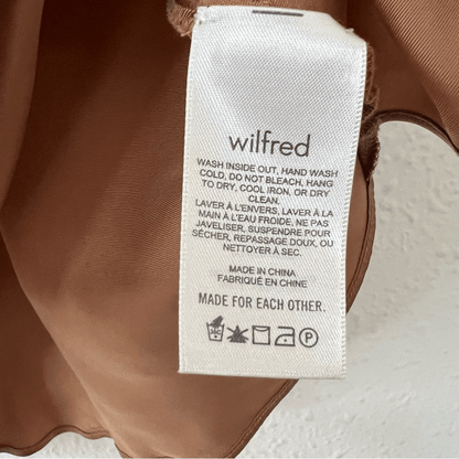 Aritzia Wilfred Brown Satin Cami Tank Top Size XS V Neck