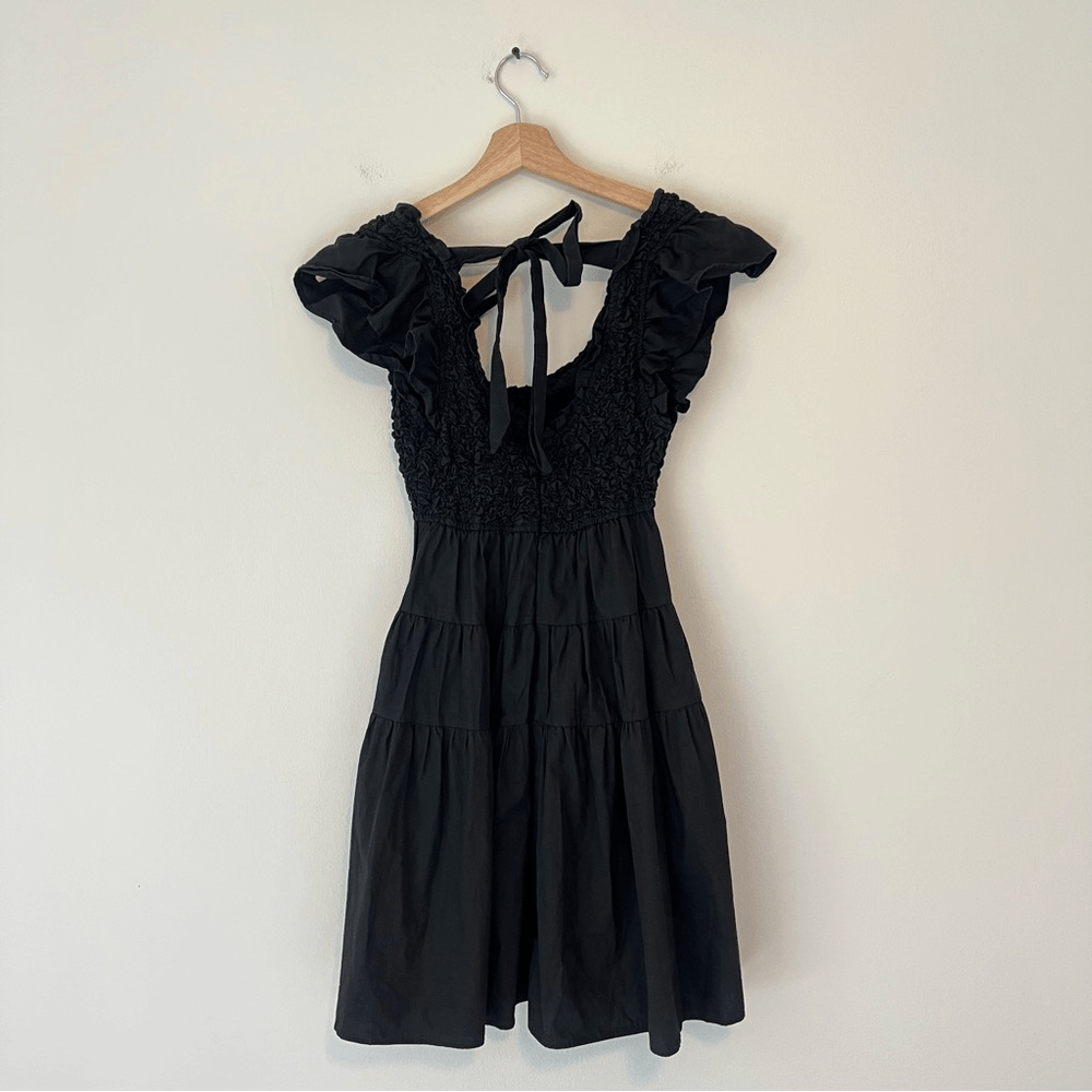 En Saison Black Matisse Flutter Sleeve Dress Size XS