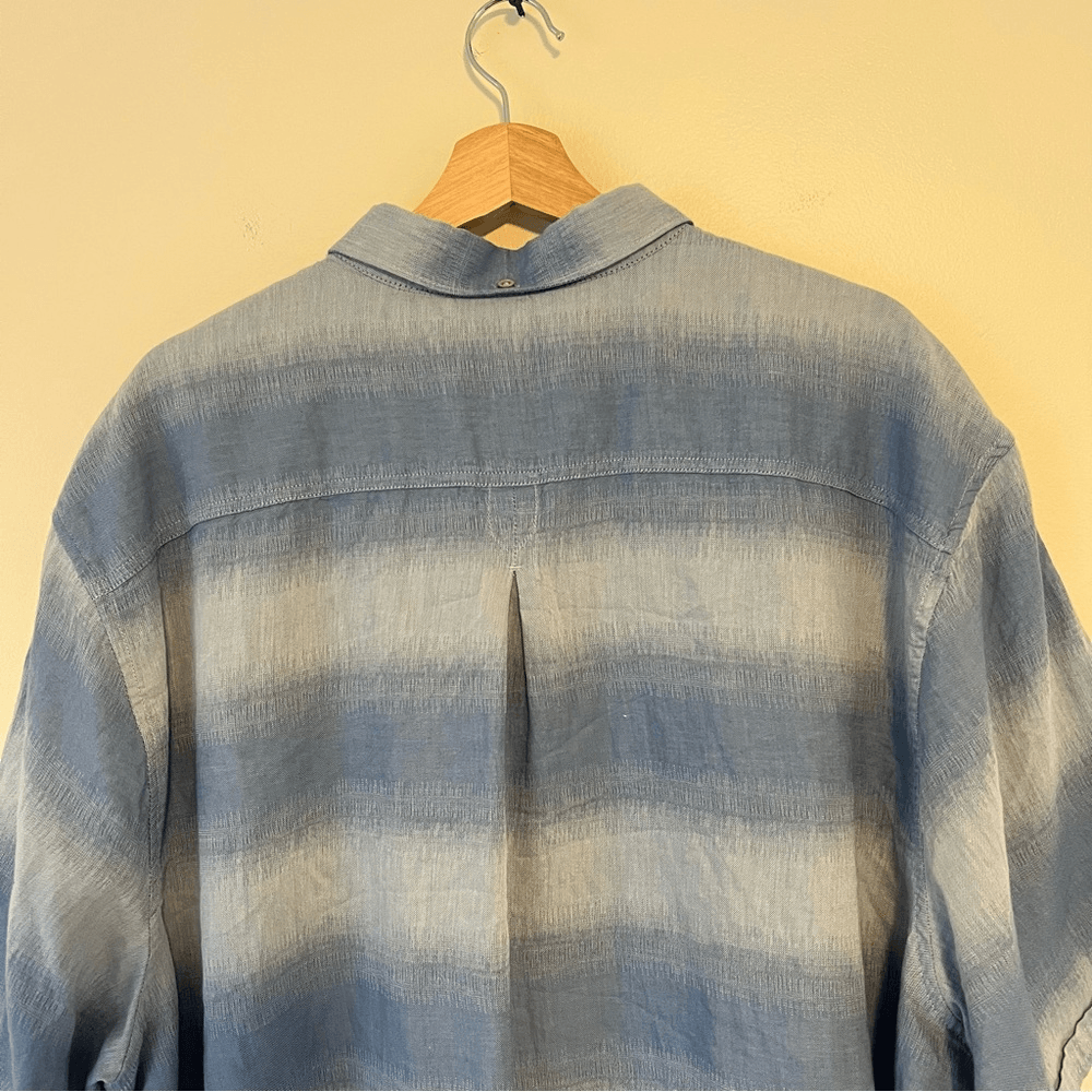 Tommy Bahama Ocean Fade Camp Shirt Button Down Size 2XLB Short Sleeve Blue
