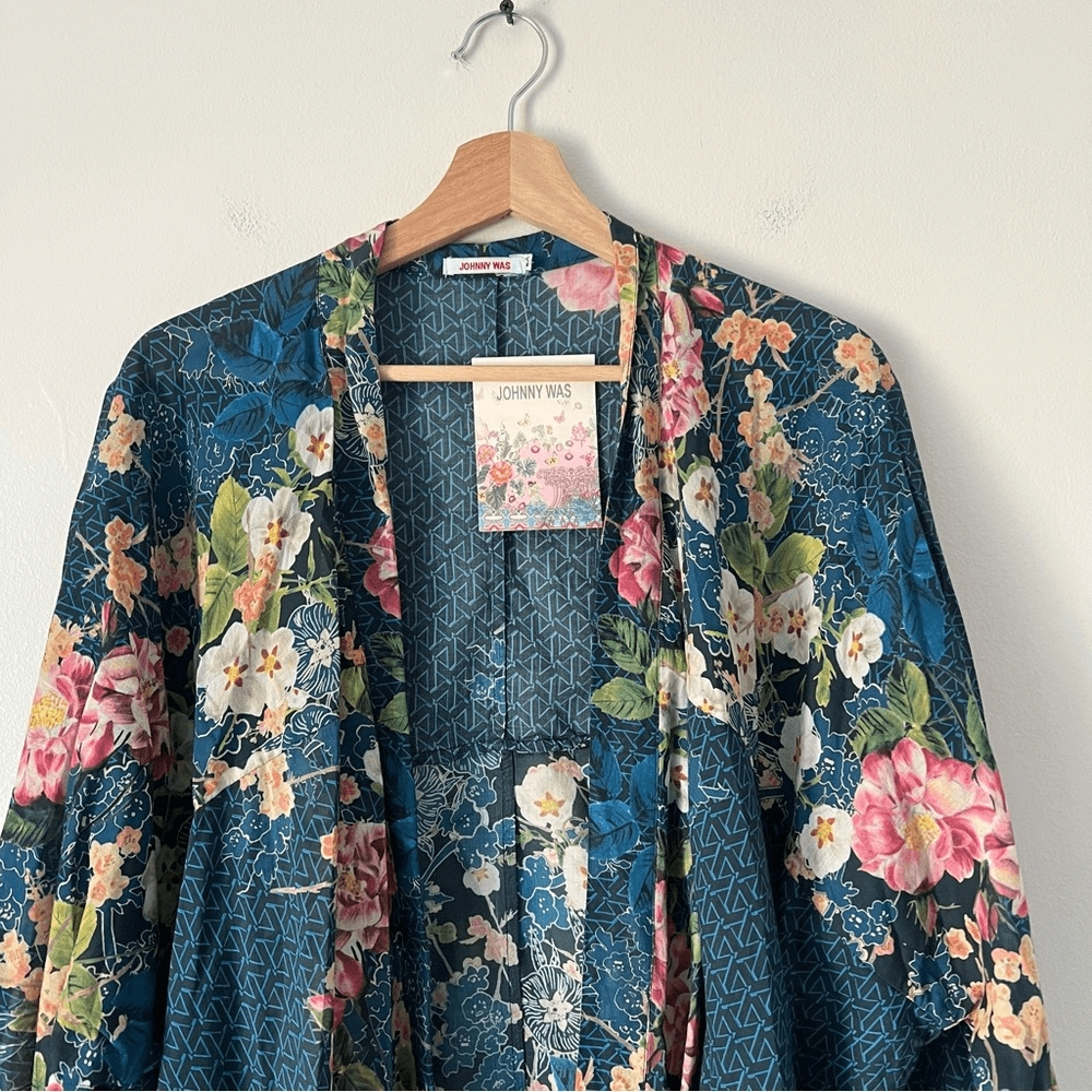 Johnny Was Cardi Timmie Print Floral Kimono Top NEW Plus Size 2X