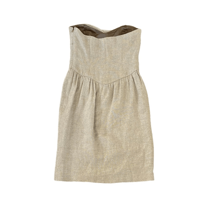 Diane Von Furstenberg Linen Strapless Mini Dress Size 6