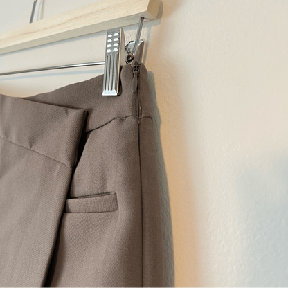 Zara Asymmetric Taupe Brown Skort NEW Size Medium Blogger Favorite