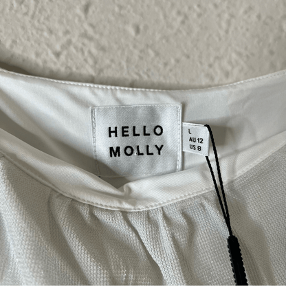 Hello Molly Moonlight Melody White Mini Dress NEW Size Large