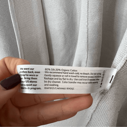 Eileen Fisher Silk Organic Cotton Cardigan Size Large Open Front