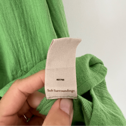 Soft Surroundings Santorini Gauze Tunic Pullover Shirt NEW Size Large in Green