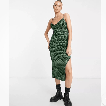 Abercrombie & Fitch Cowl Neck Strappy Midi Slip Dress NEW Size XSP