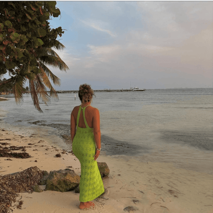 House of Harlow 1960 Knit Maxi Dress in Green NEW Size Medium Vacation Resort