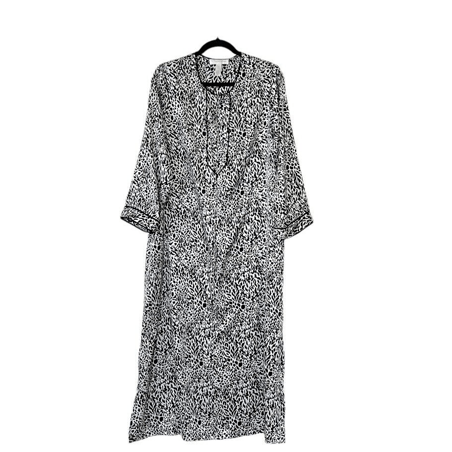 Oscar De La Renta Pink Label Nightgown Animal Print Sleep Dress Size Medium