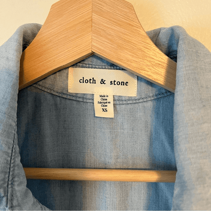 Cloth & Stone Sleeveless Chambray Blue Dress Size XS 100% Lyocell Tencel