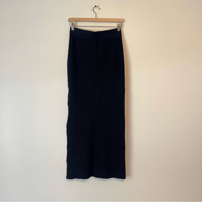 The Drop Tyler Ribbed Black Maxi Knit Skirt NEW Size Small