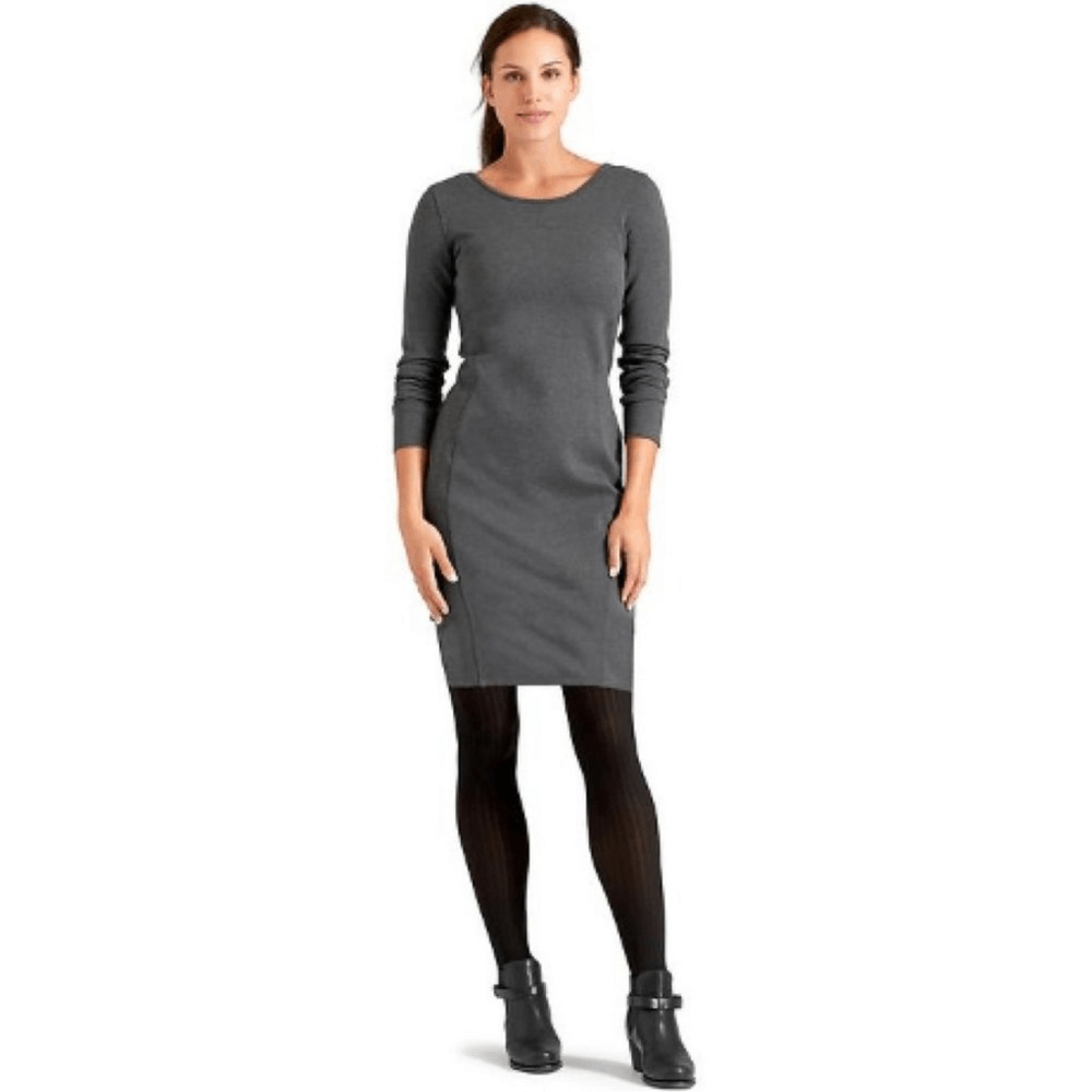 Athleta Illusion Ponte Knit Long Sleeve Dress Size Large in Gray