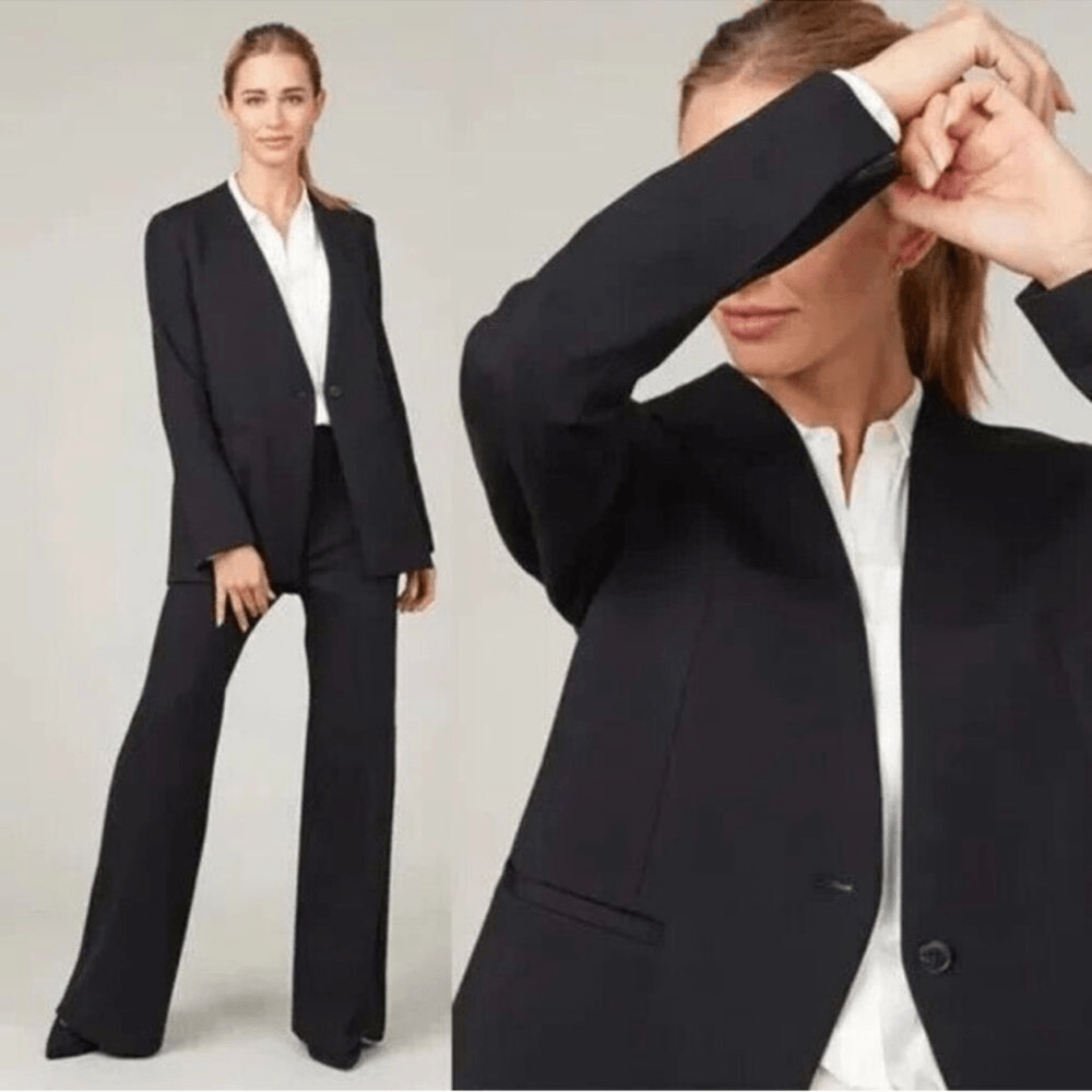 Spanx The Perfect Collarless Blazer in Black Size Large Ponte Knit Jacket