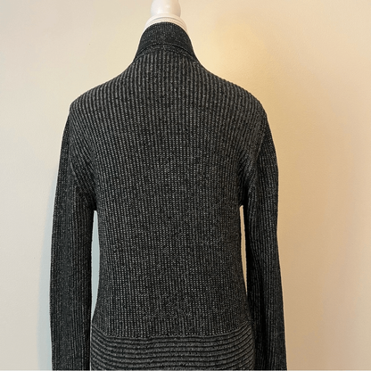 Cabi Cloak Black Marled Knit Longline Duster Cardigan Style #3530 Size Medium