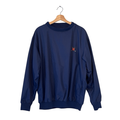 Vintage Polo Golf Ralph Lauren Navy Blue Pullover Windbreaker Size M Clubs Logo