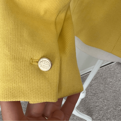 Talbots Aberdeen Yellow Cotton Knit Blazer Size 4P