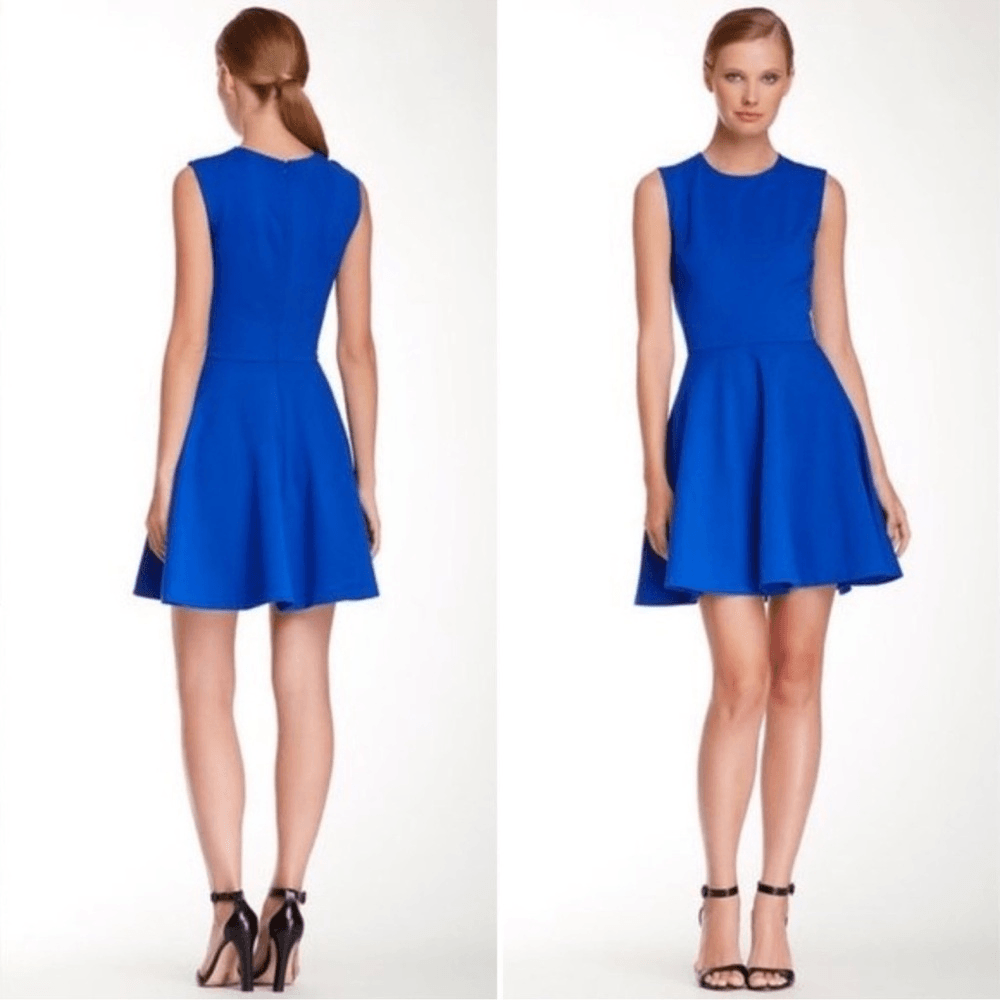 Diane Von Furstenberg Jeannie Electric Blue Fit and Flare Mini Skater Dress 6