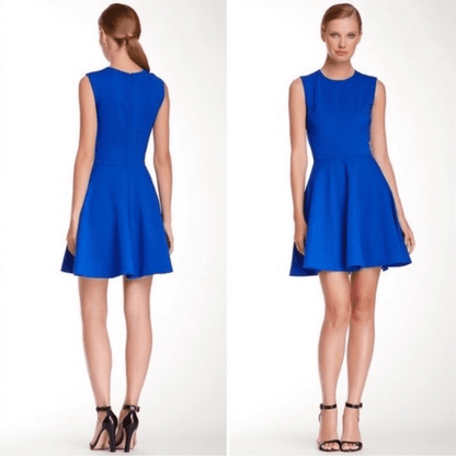 Diane Von Furstenberg Jeannie Electric Blue Fit and Flare Mini Skater Dress 6