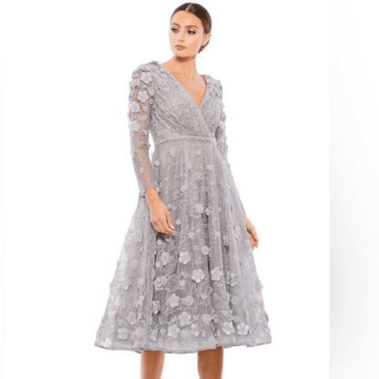 Mac Duggal Floral Embellished Lace A-Line Cocktail Dress NEW Size 8