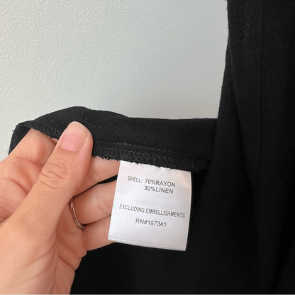 Hello Molly In Your Eyes Black Linen Cut Out Off Shoulder Maxi Dress Small