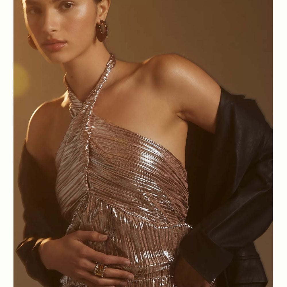 Anthropologie Monte Shimmer V-Neck Tank Top NEW Size Large