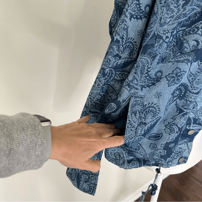 Chico’s Paisley Chambray Utility Jacket Size Small
