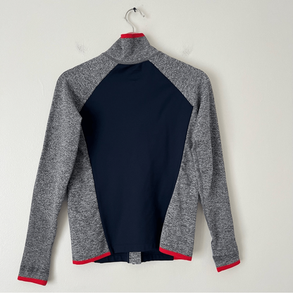 Athleta Andes Hybrid Jacket Size Small Navy Blue Gray