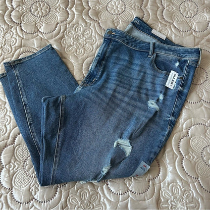 Old Navy Mid-Rise Rockstar Super-Skinny Distressed Jeans NEW Plus Size 28