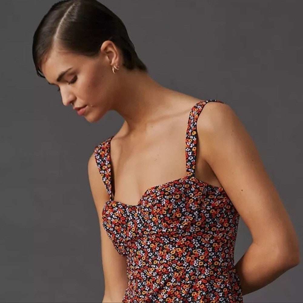 Anthropologie Hutch Ditsy Floral Corset Mini Dress NEW Size Large