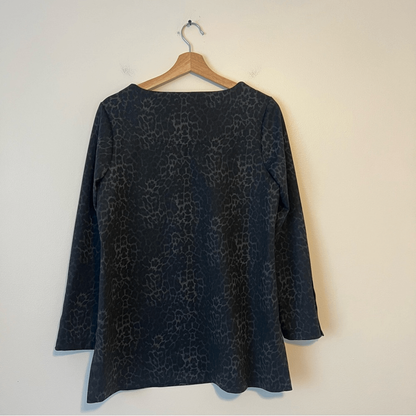 Chico's Leopard Print Ponte Knit Tunic Top Size Medium