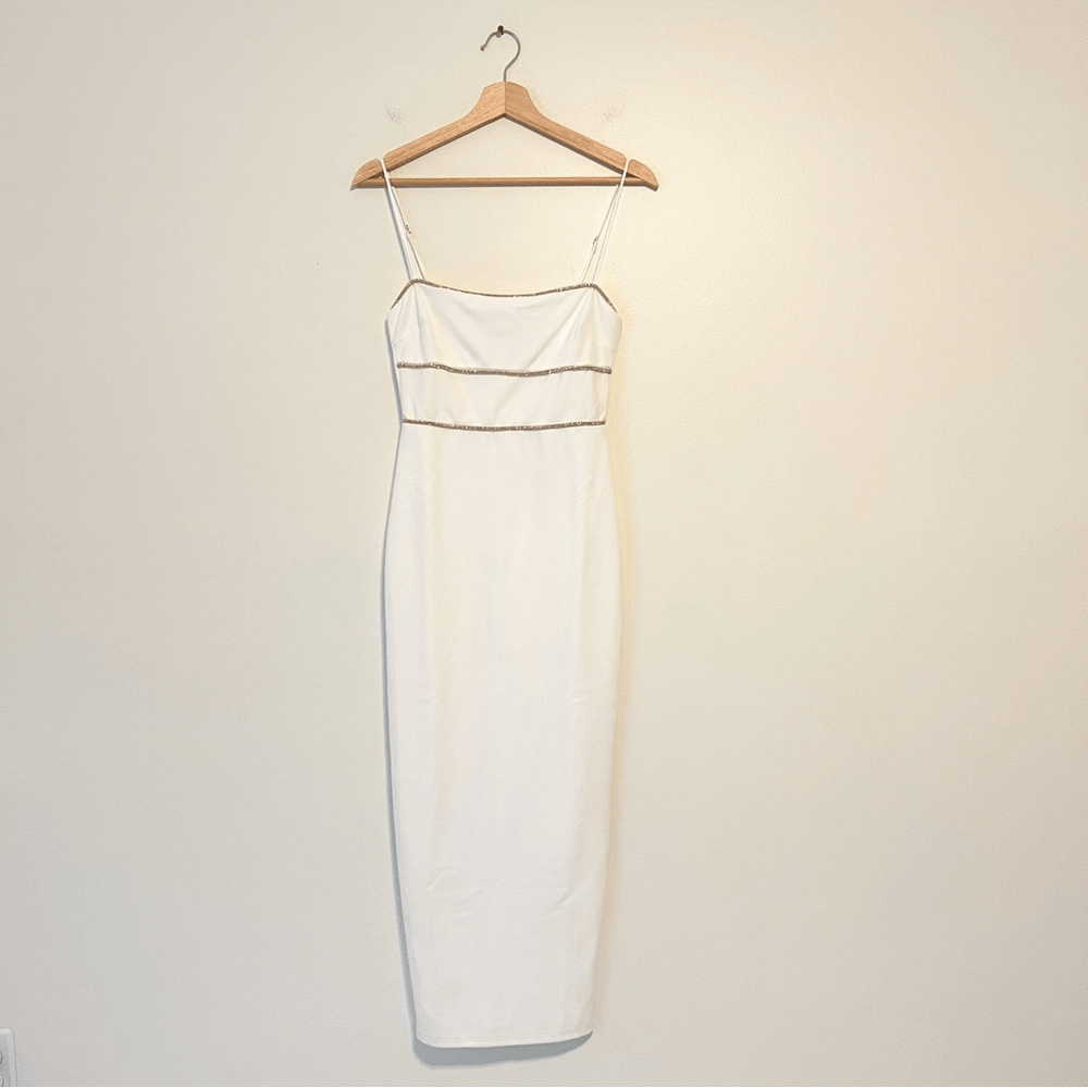 Selfie Leslie White Bodycon Midi Dress NEW Size Small